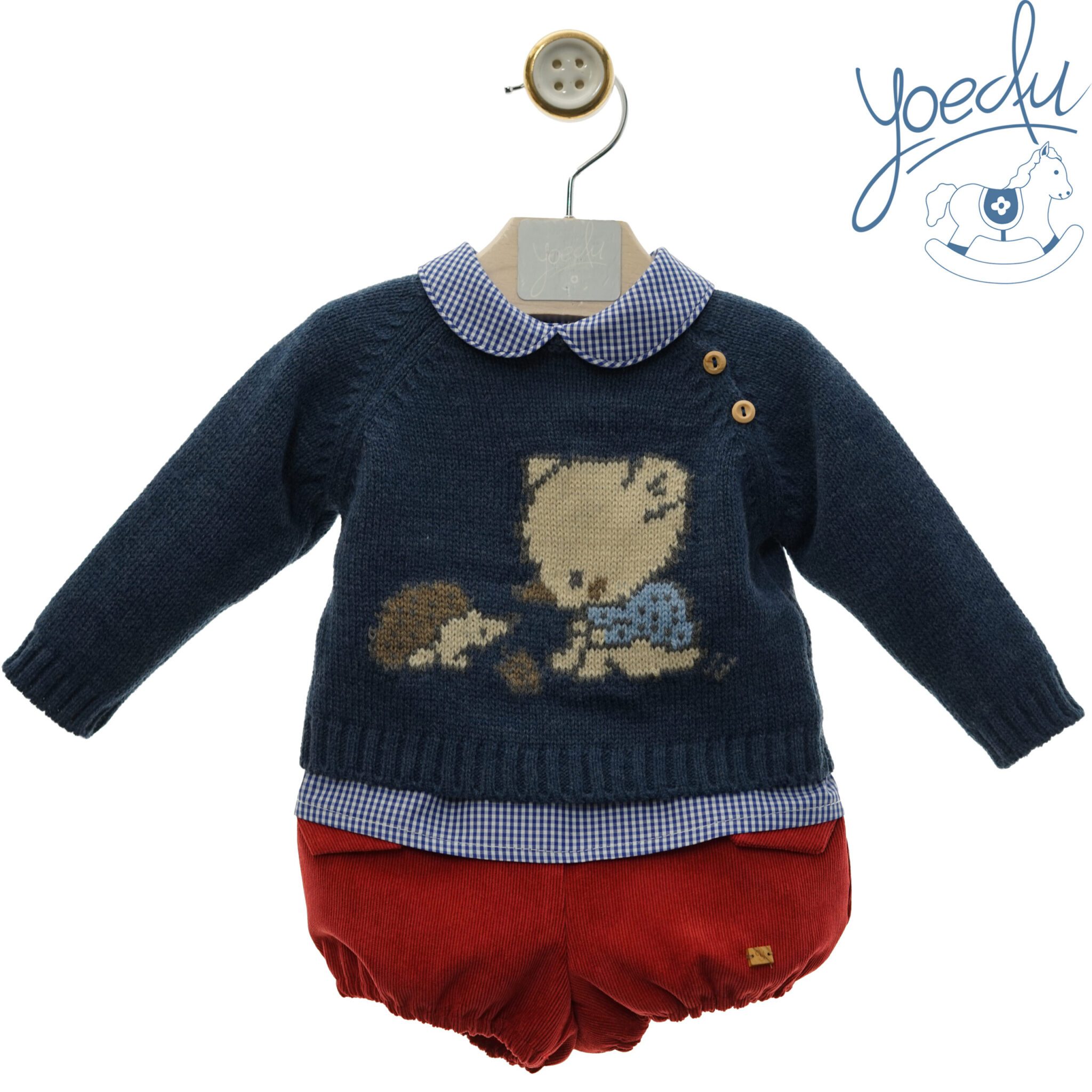 Conjunto Baby 3 piezas Art. 0212 Oso y Erizo (color chocolate)