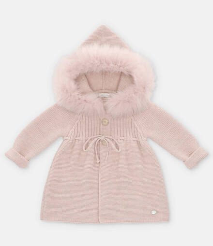 Abrigo con pelito natural Art. 030-10246 (rosa empolvado)