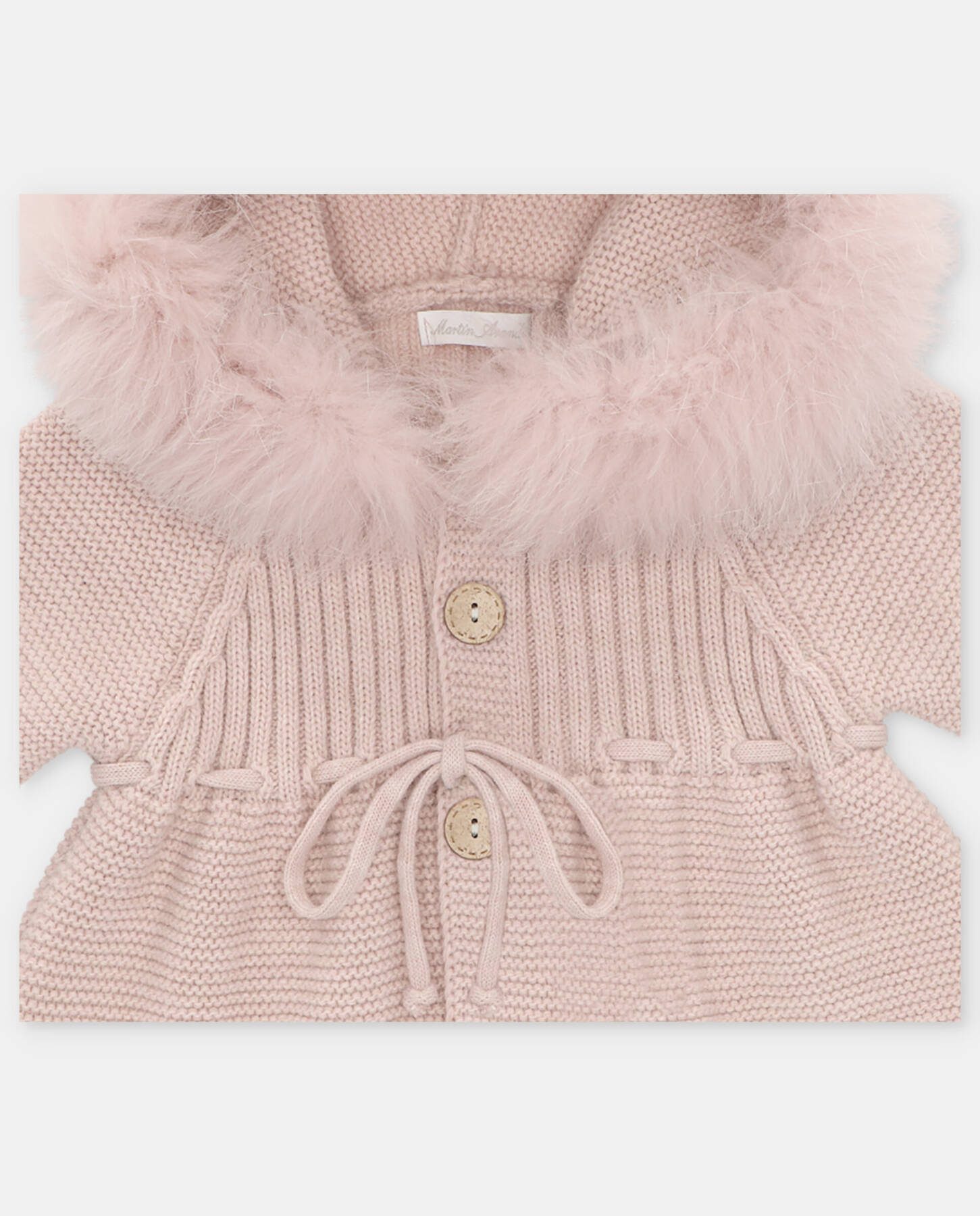 Abrigo con pelito natural Art. 030-10246 (rosa empolvado) - Imagen 3