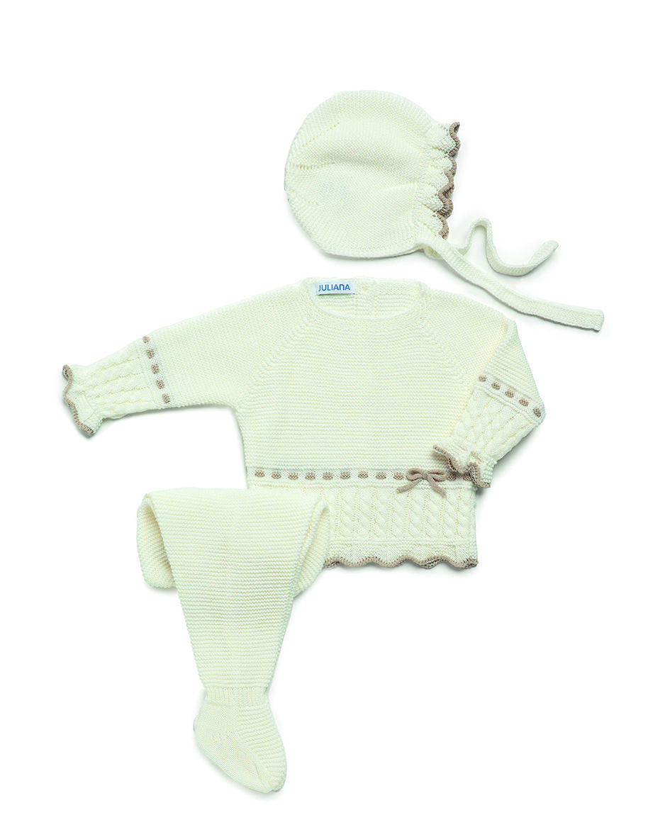 Conjunto polaina lana con capota Art. 24544 (varios tonos)