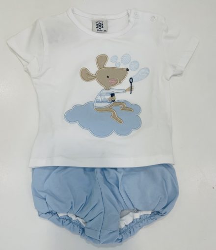 Conjunto algodon Art. Ratita Celeste