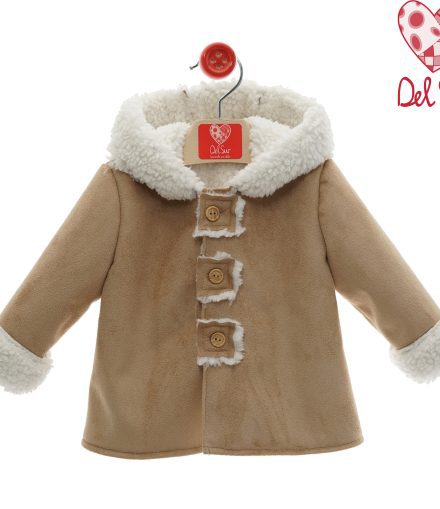 Abrigo con capucha pelito por dentro Art. 3990 Familia Doble Faz (varios tonos)