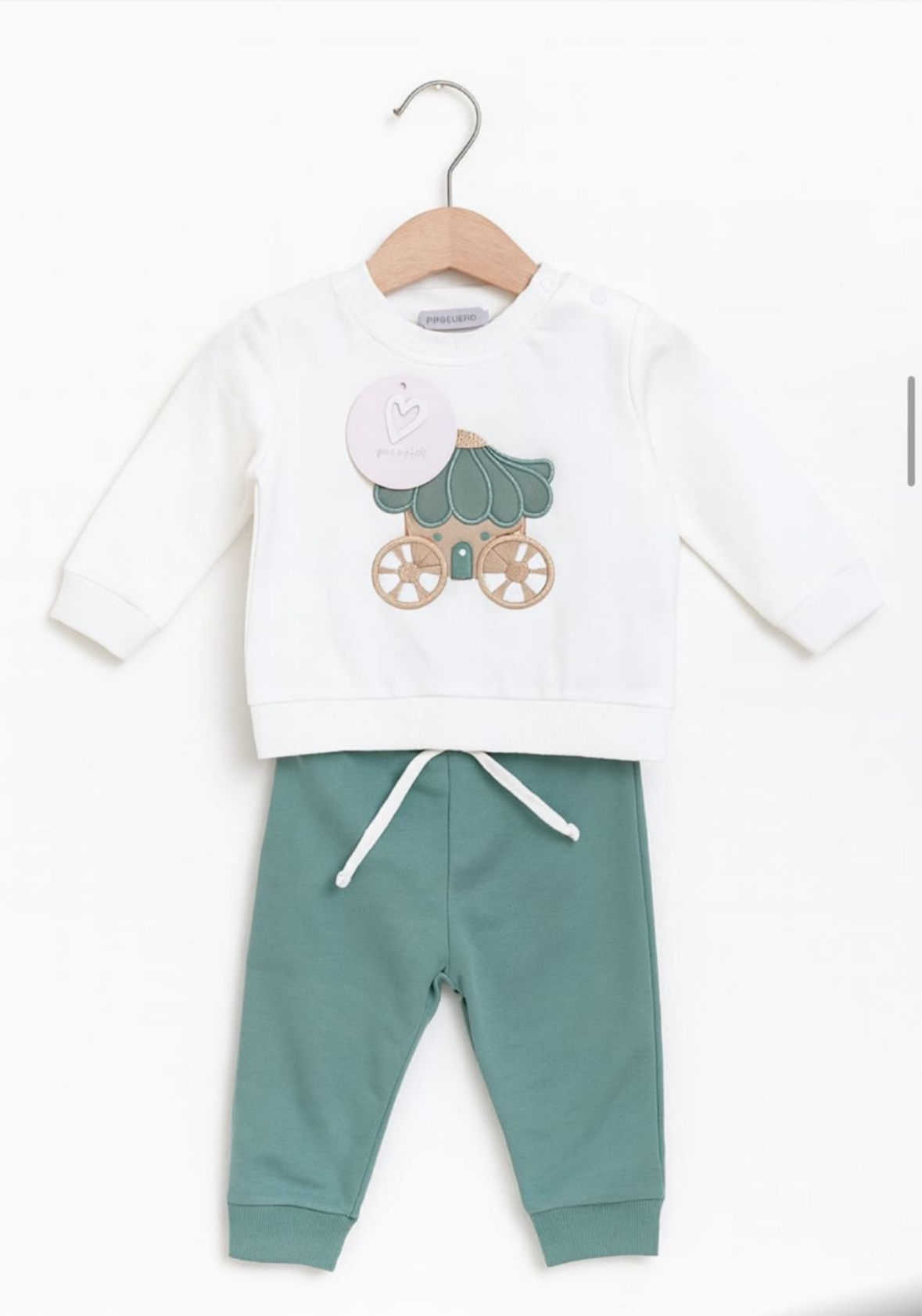 Conjunto algodón Verde Art. Carroza